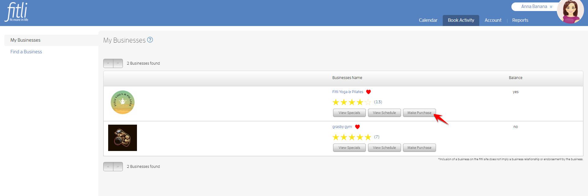 Can I Purchase Merchandise from a Business on Fitli? — screenshot 2