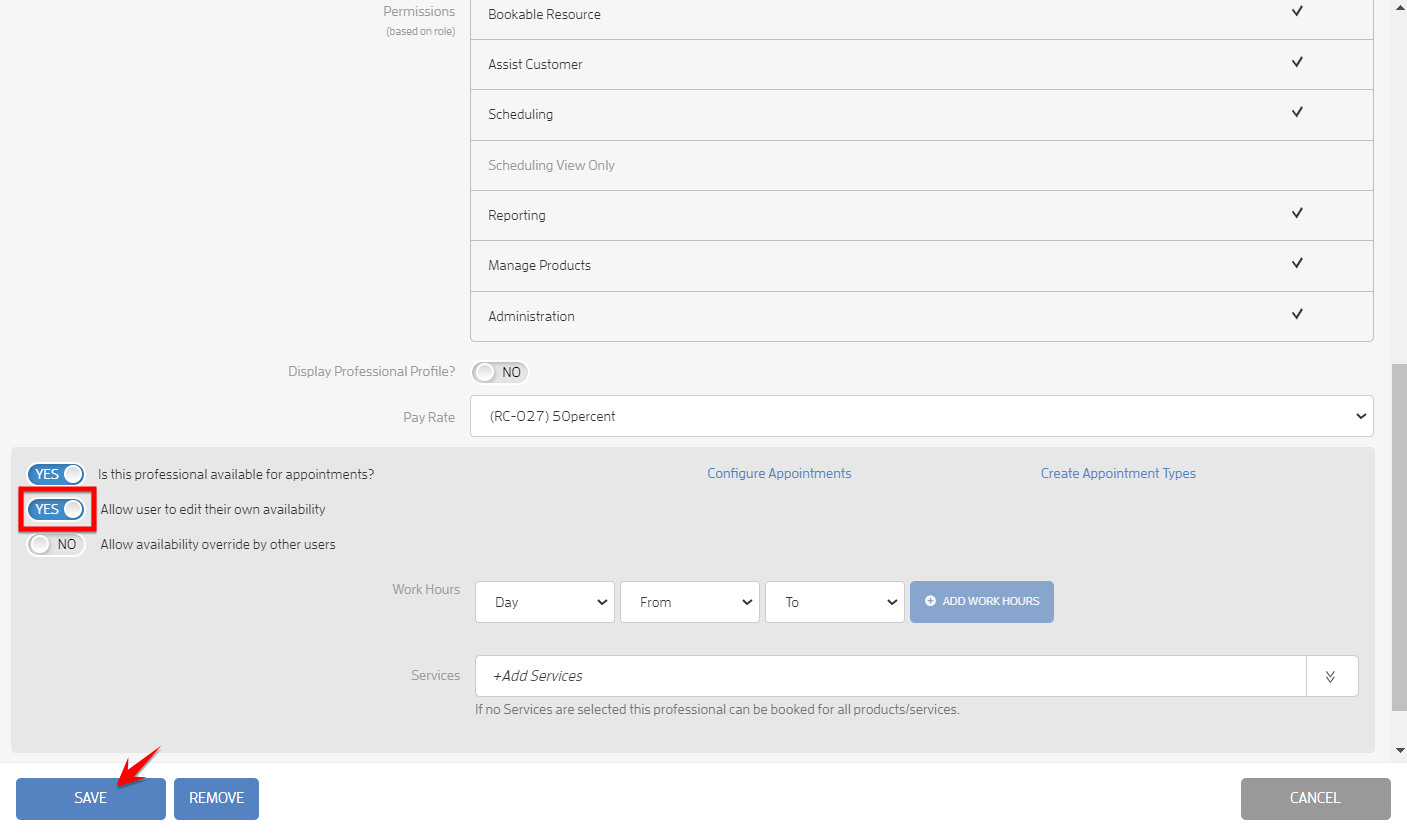How to Allow your Professionals to Set their own Appointment Availability? — screenshot 4