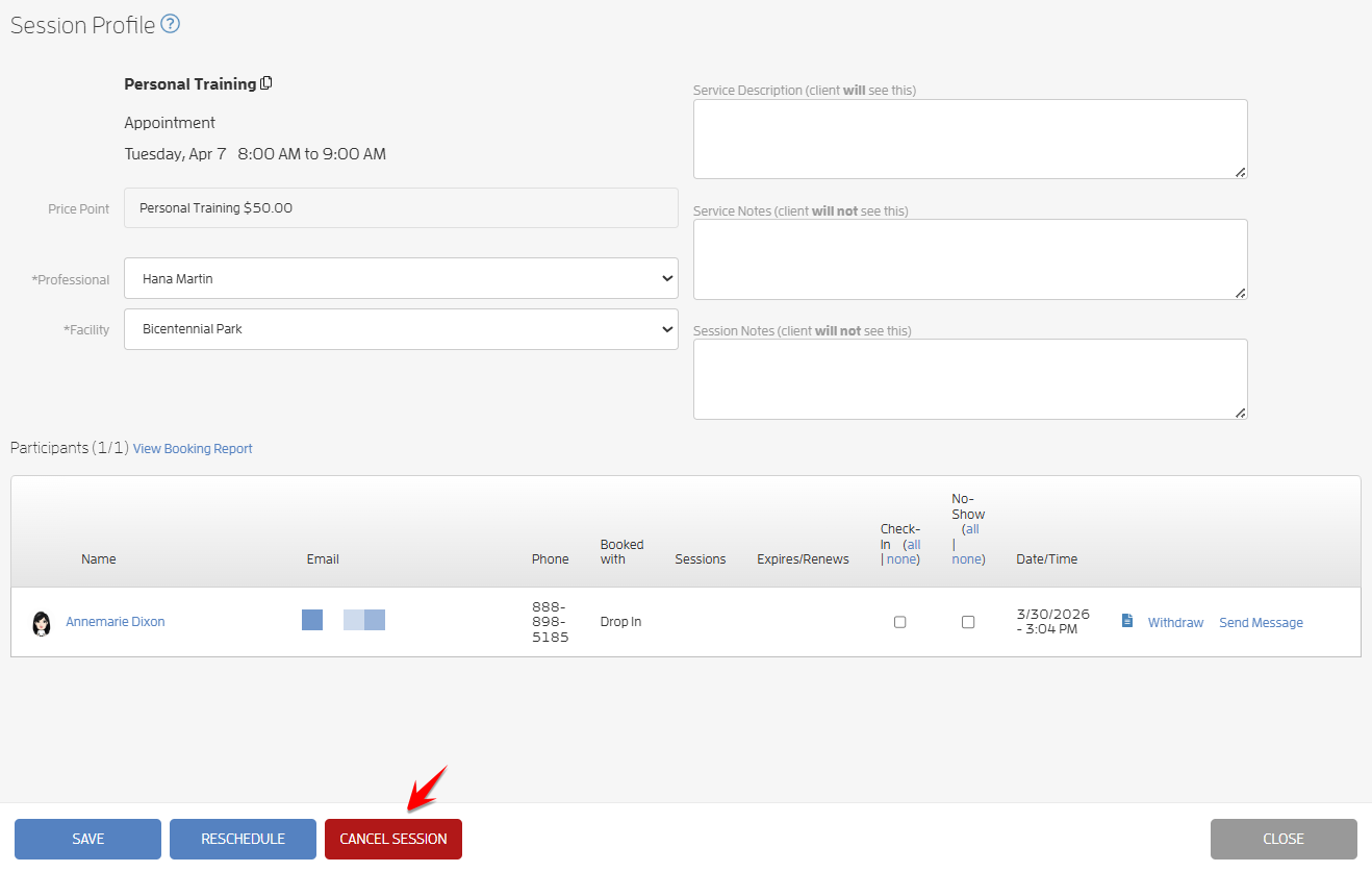 How to Add a Custom Message During Session Cancellation? — screenshot 10