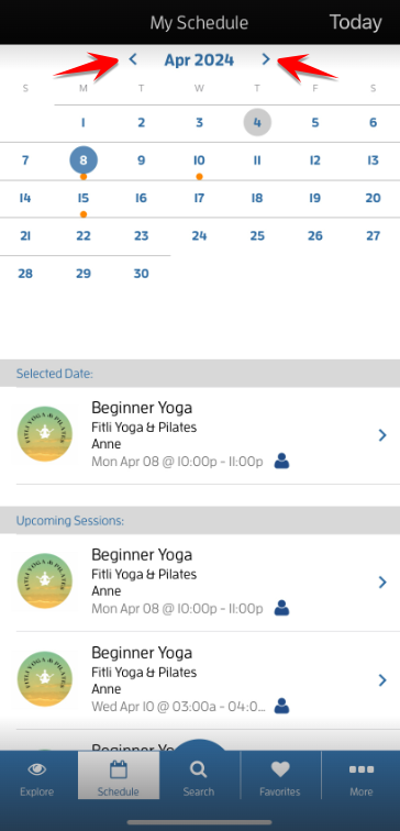 iOs App: How to view your booked classes? — screenshot 4