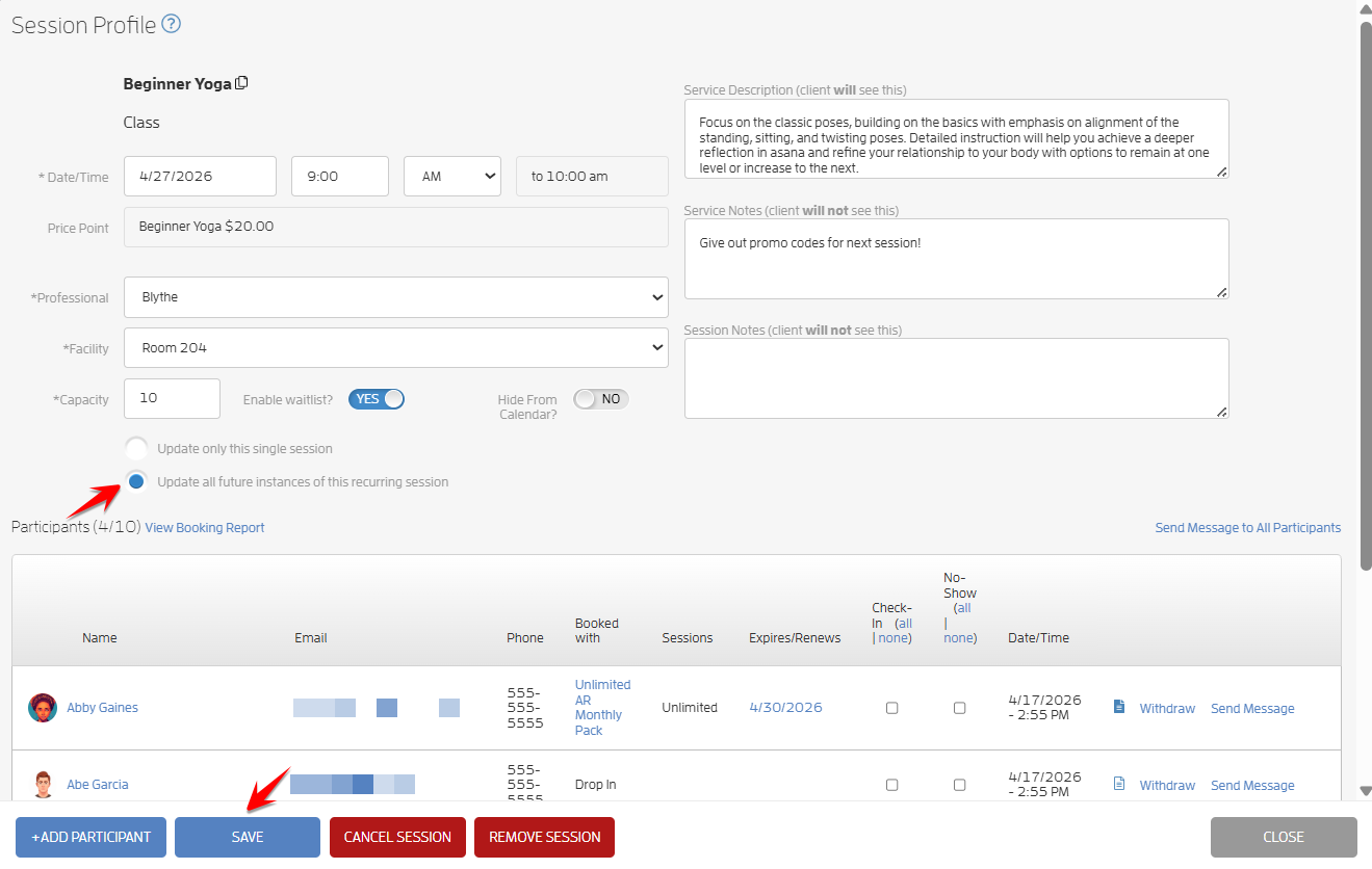 Service Description and Service Notes — screenshot 3