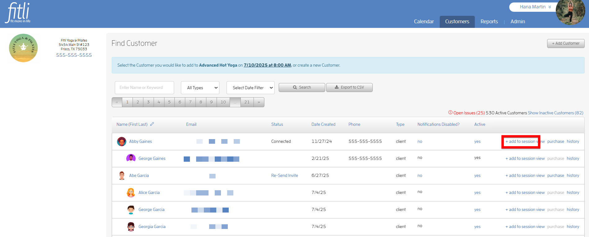 How to book a session / class for your customers — screenshot 4