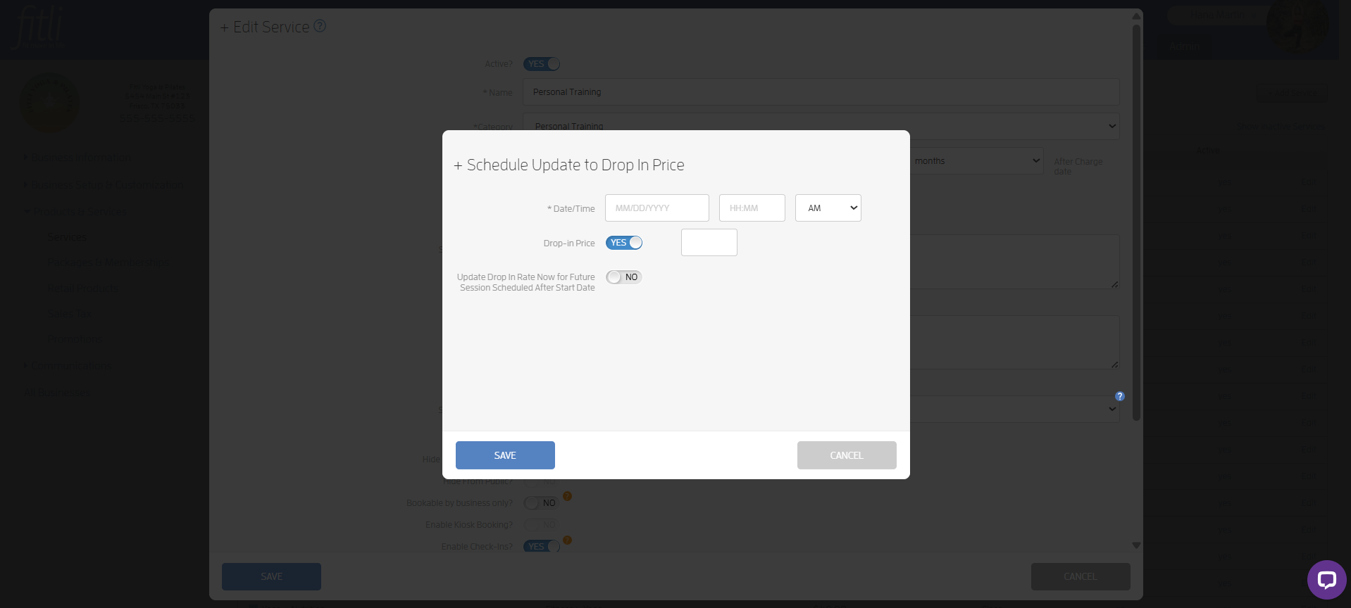 How to Schedule a Change in Drop-in Price? — screenshot 13