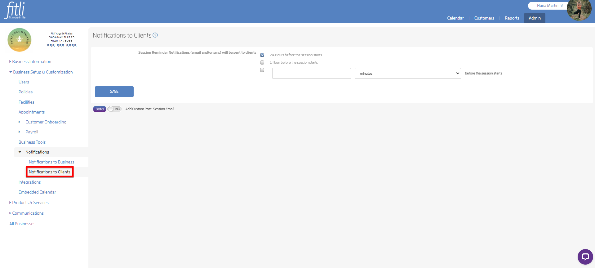 Notifications to Clients: Ability to Control Notifications Reminders — screenshot 4