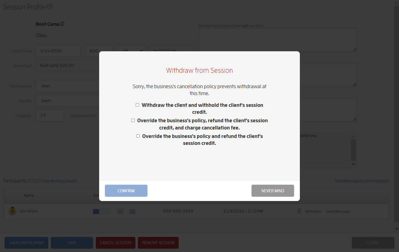 What Options are there to Handle Late Cancellations? — screenshot 24
