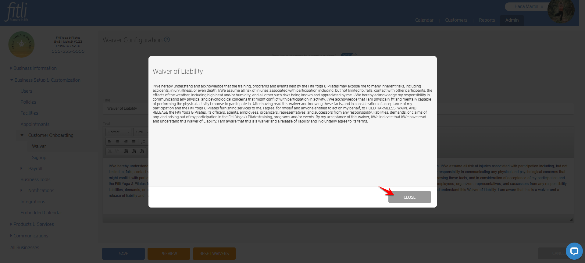 Electronic Waivers — screenshot 3