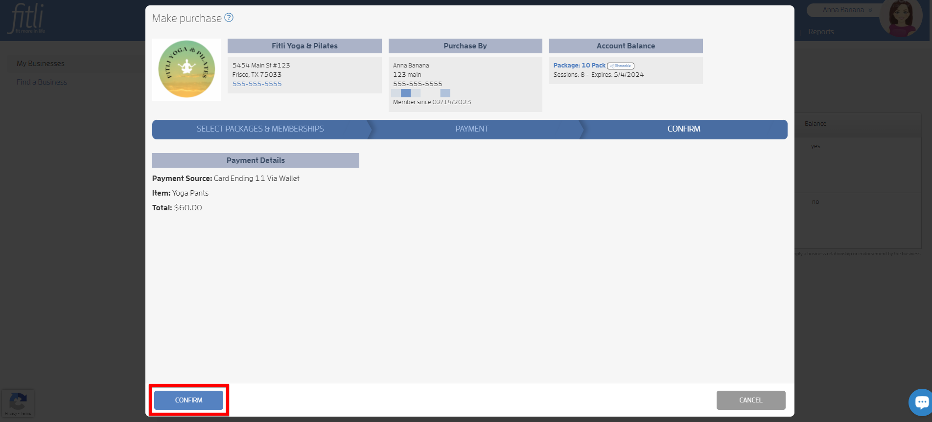 Can I Purchase Merchandise from a Business on Fitli? — screenshot 6