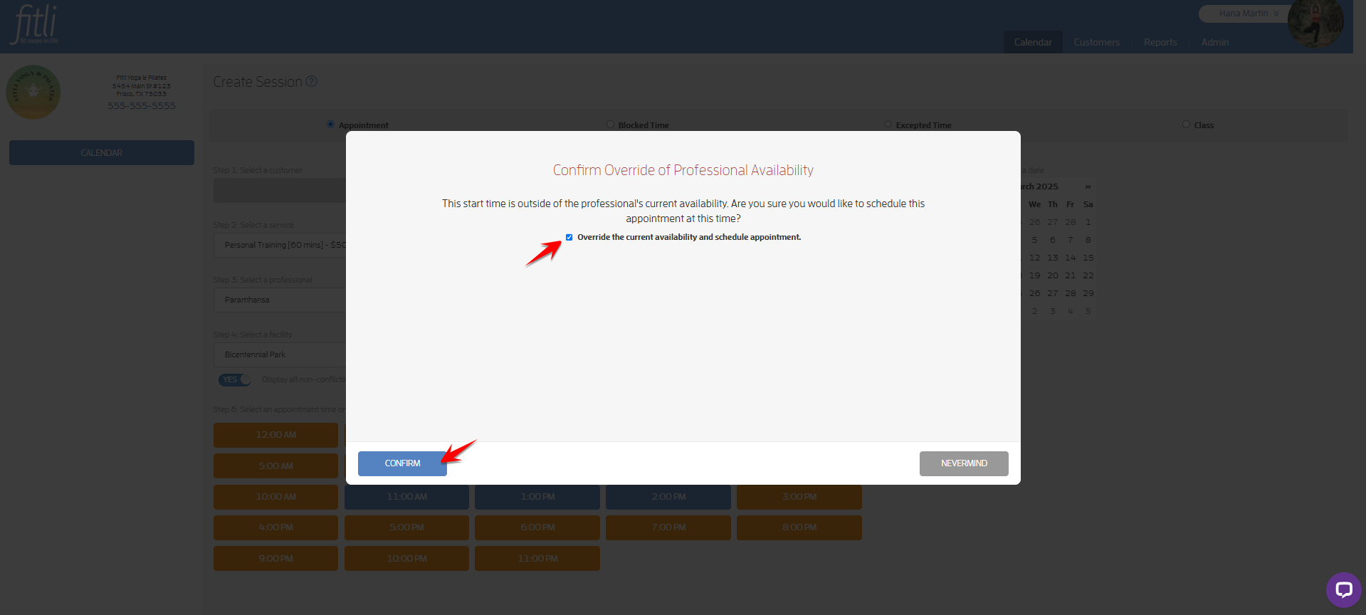 How to Override Appointment Availability? — screenshot 10