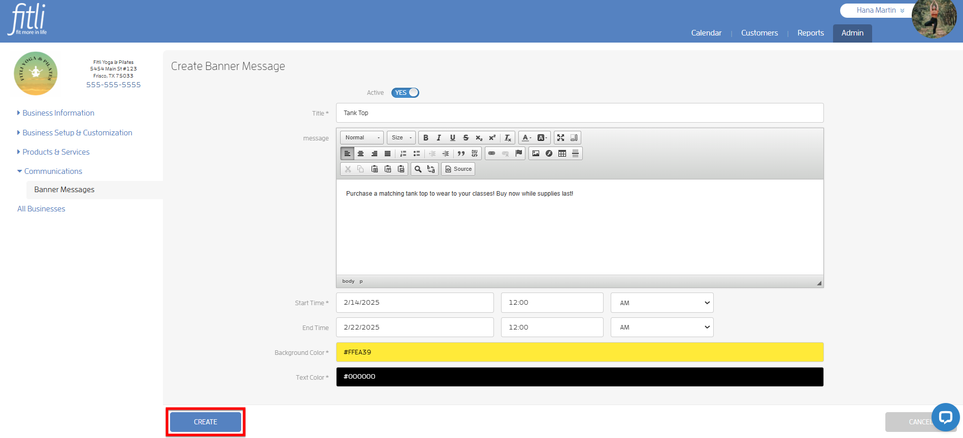 Create a Banner Message for your Clients — screenshot 5