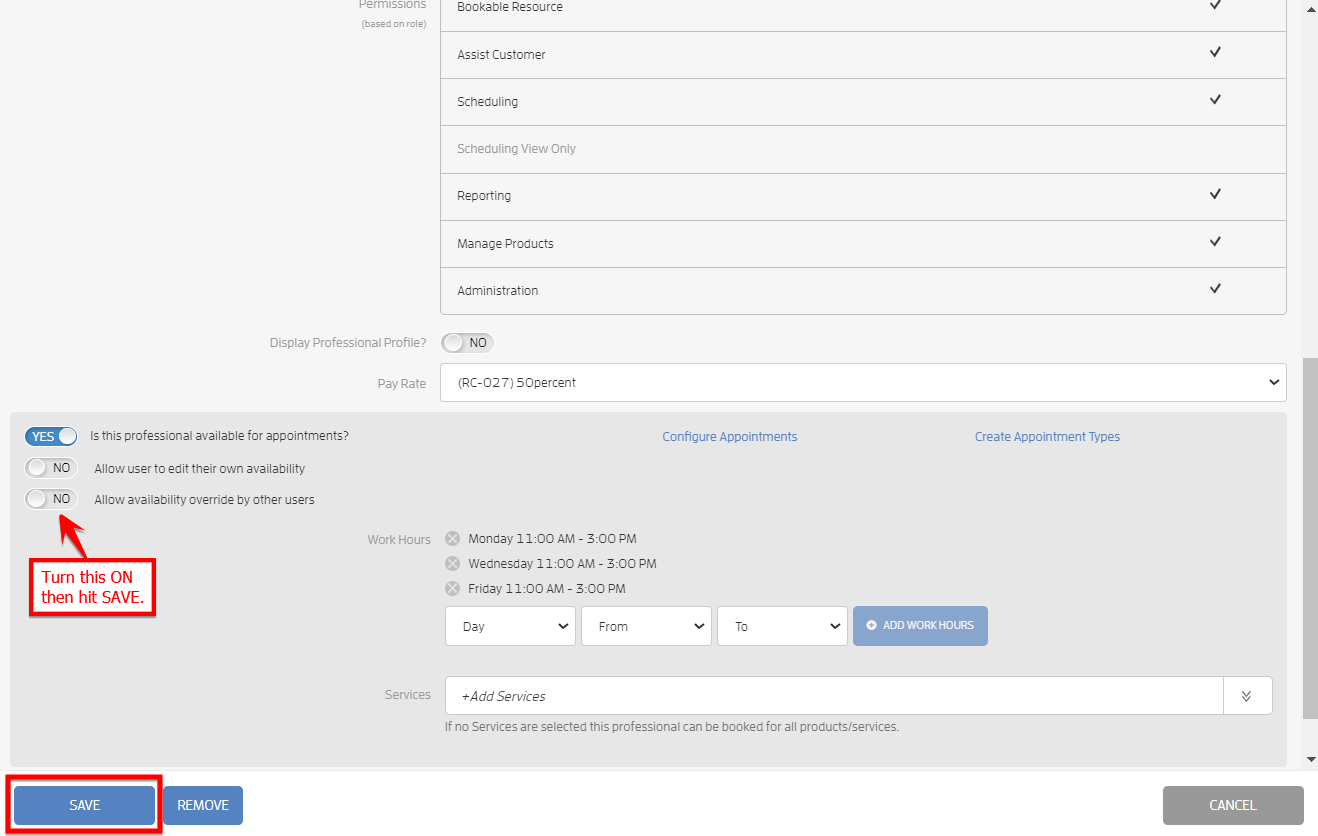 How to Override Appointment Availability? — screenshot 14