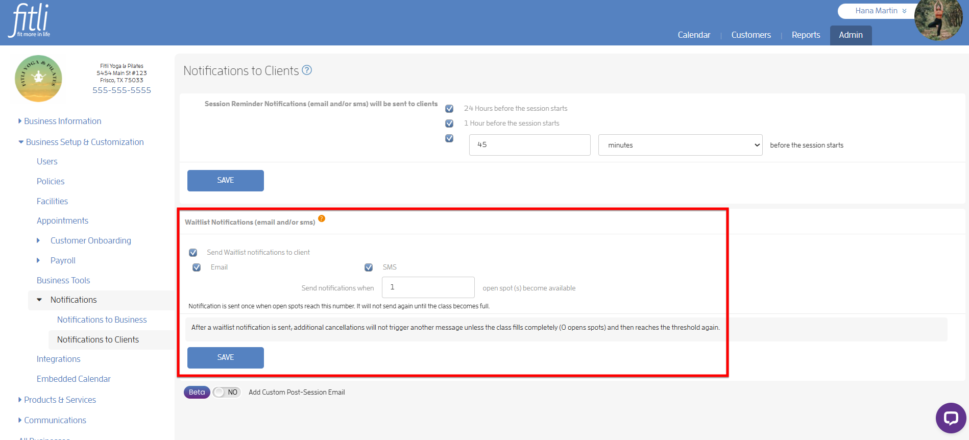 Managing Waitlist Client Notifications — screenshot 3