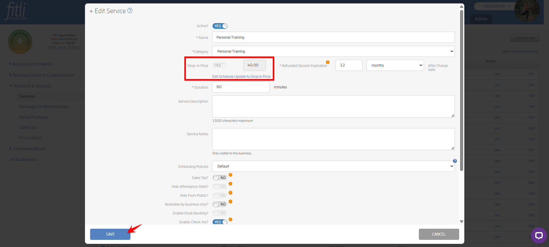 How to Schedule a Change in Drop-in Price? — screenshot 19