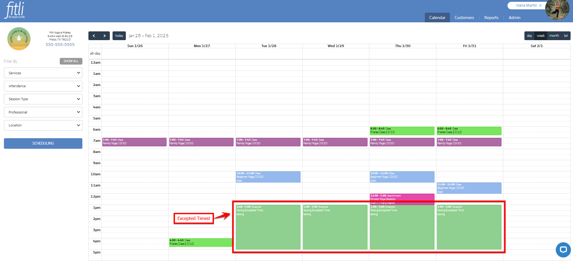 How to Schedule Excepted Times for your Professionals? — screenshot 8
