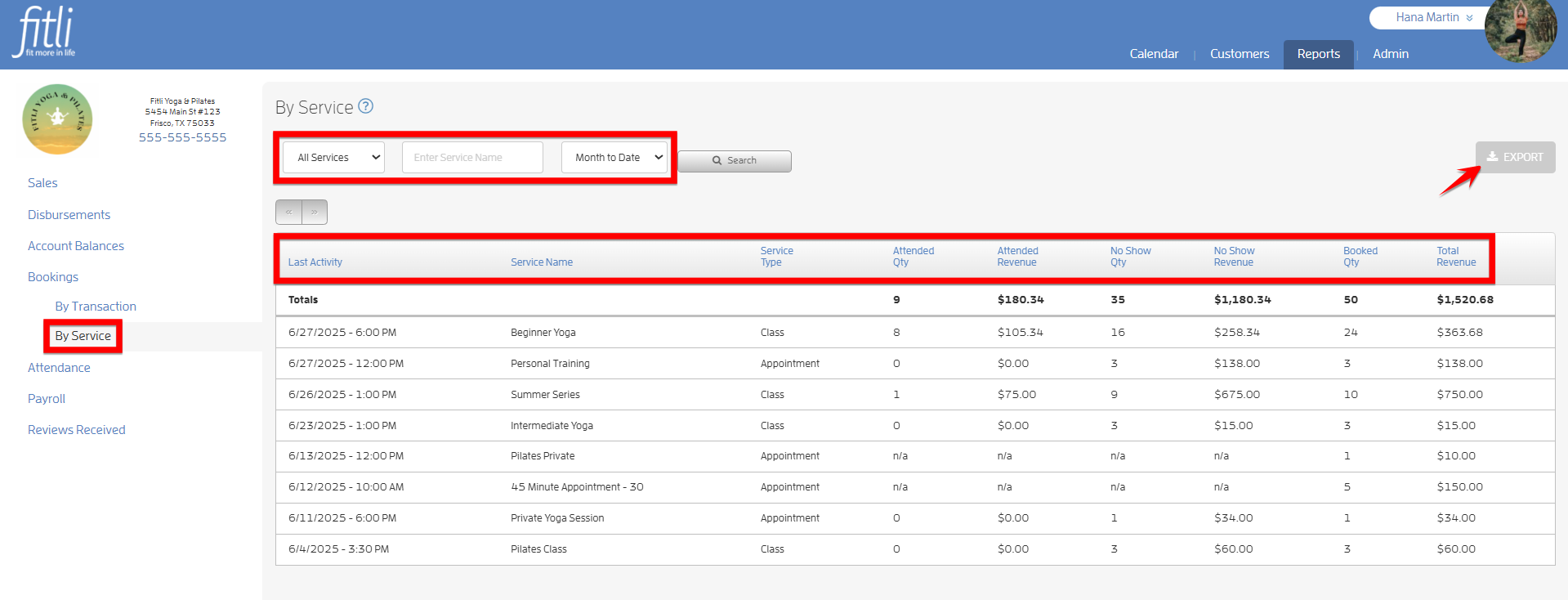 Bookings Report! — screenshot 2