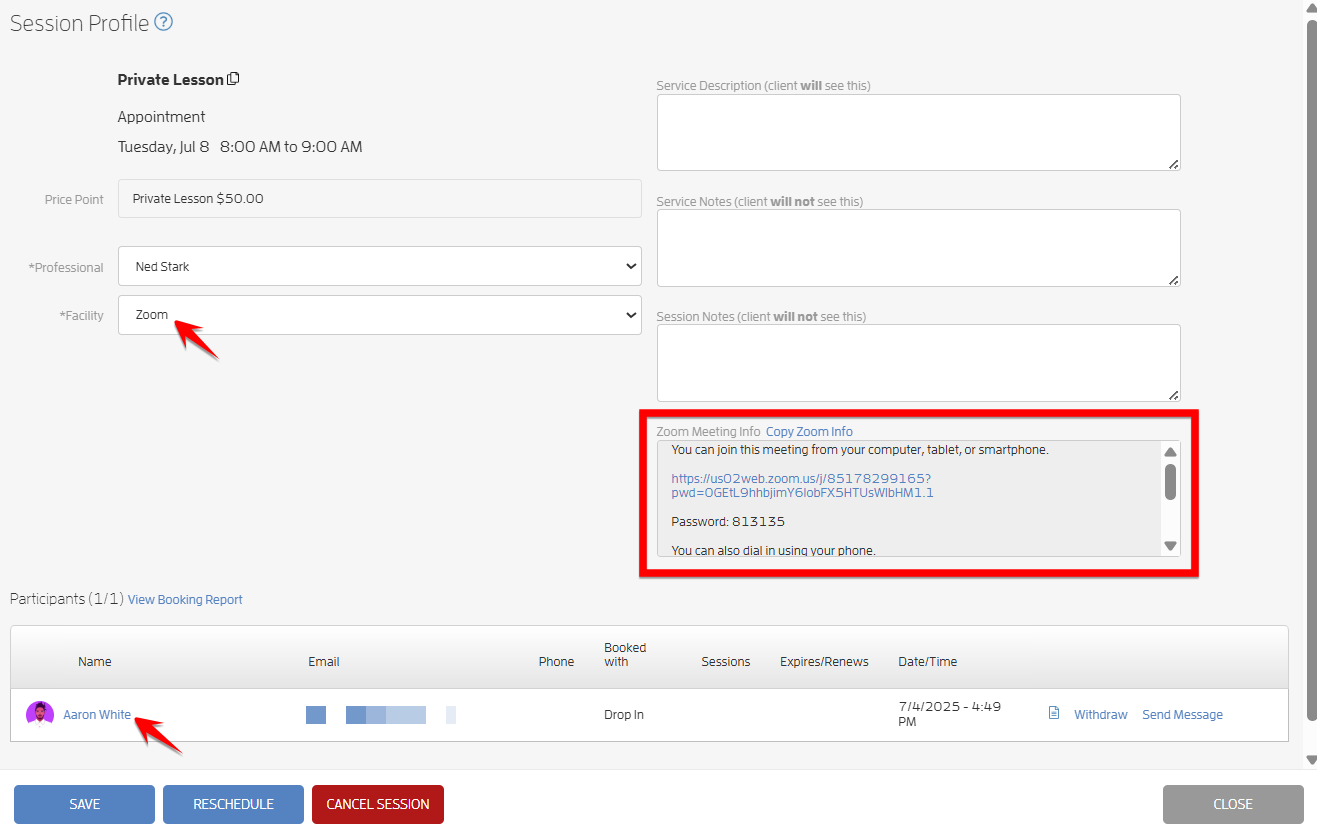 Zoom Integration for Online Classes and Appointments — screenshot 12