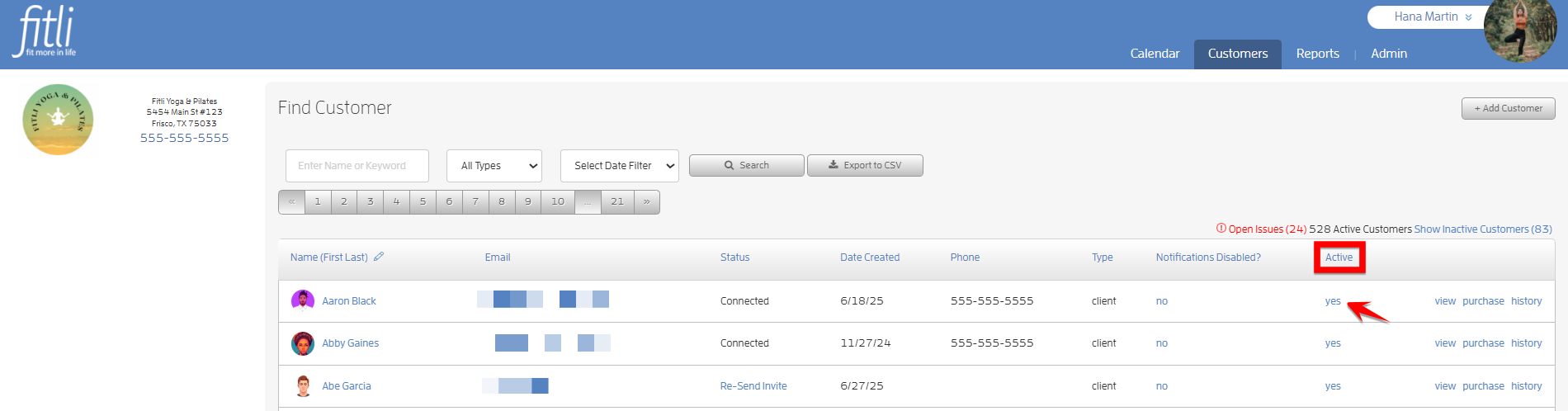 Can I set customers to be inactive or remove them from my list? — screenshot 1