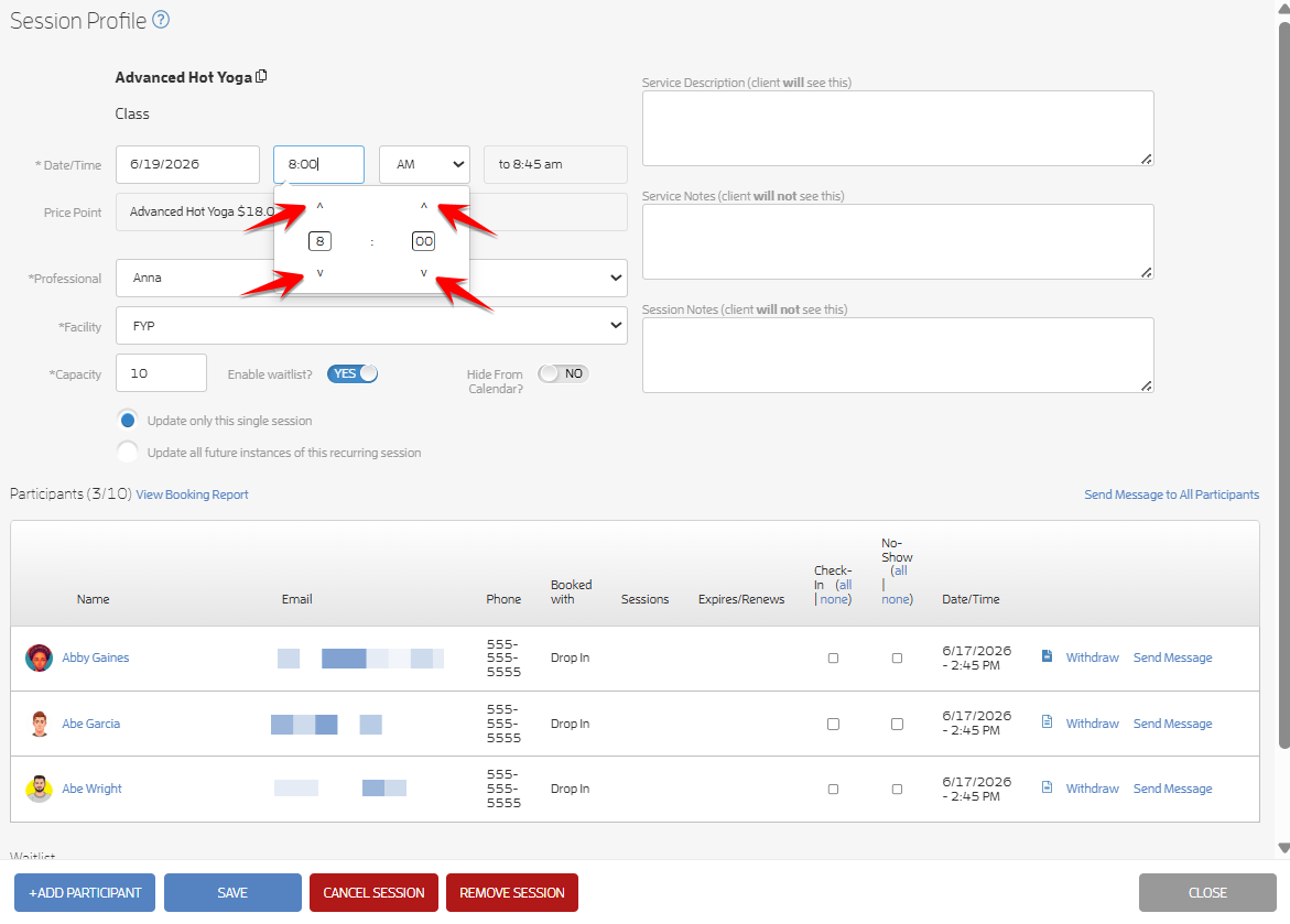 How to Reschedule a Class with Participants? — screenshot 3