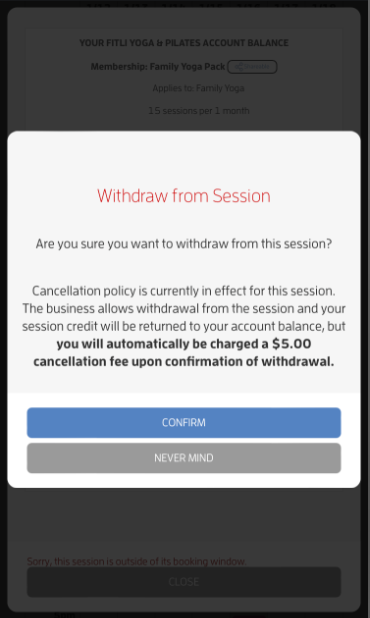 Mobile version: How do I cancel or unbook a class? — screenshot 8