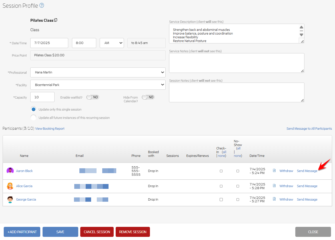 Can I send emails or messages to my clients and customers? — screenshot 3