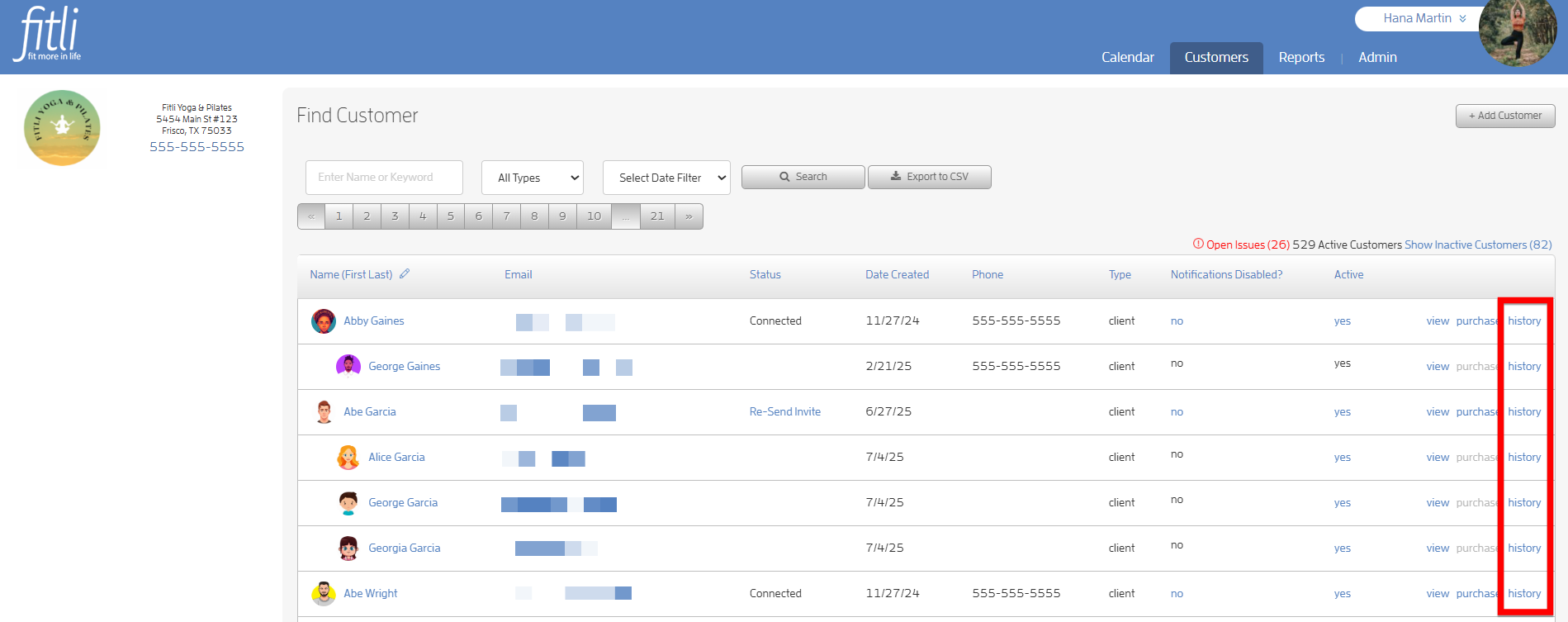 How to view client history? — screenshot 2