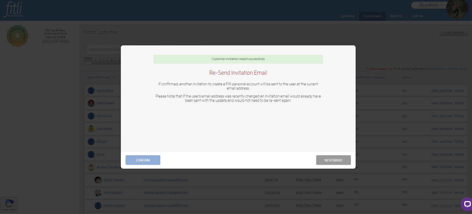 Can I resend an invitation to a customer? — screenshot 4