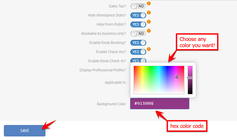 How do I change the colors for my services? — screenshot 3
