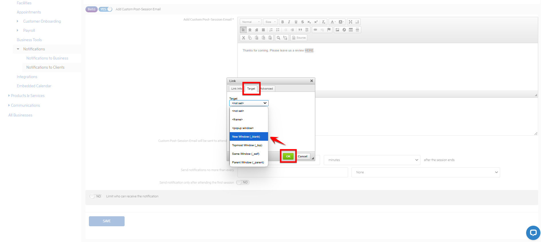 How to Add a Custom Post-Session Message? — screenshot 10
