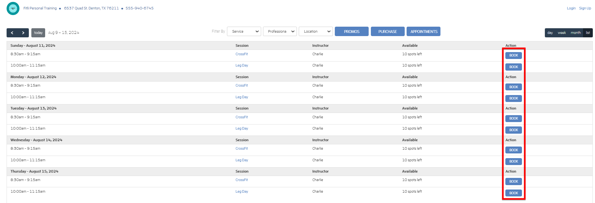 Calendar/Schedule List View — screenshot 5