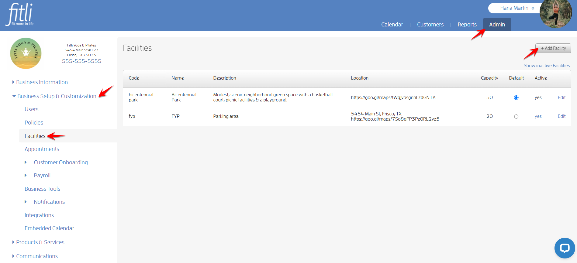 How to Add, Customize, Remove and Default Facilities! — screenshot 3
