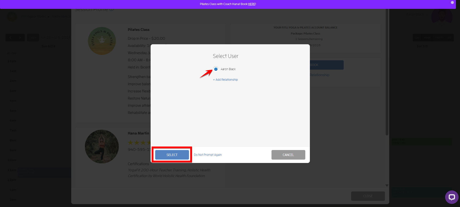Create a Banner Message with a link for your Clients to Purchase or Book — screenshot 33