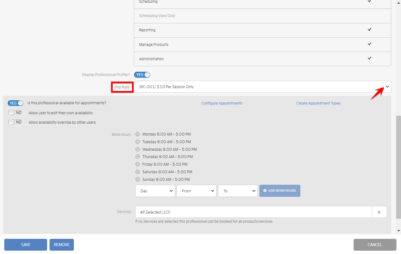 Payroll - Configuring Trainers/Instructors — screenshot 2