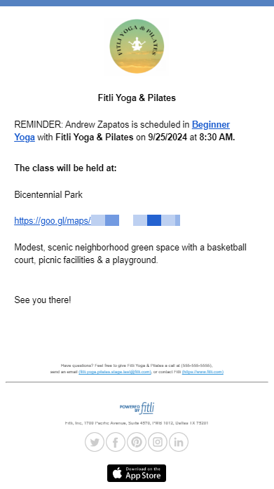 Professional Profile - Class, Appointment, and Session reminder notifications — screenshot 7