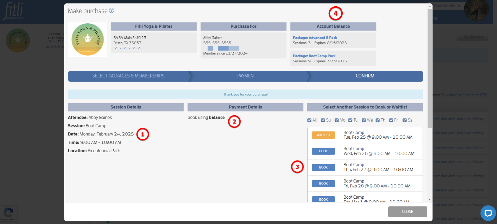 Quick Booking for Classes — screenshot 1