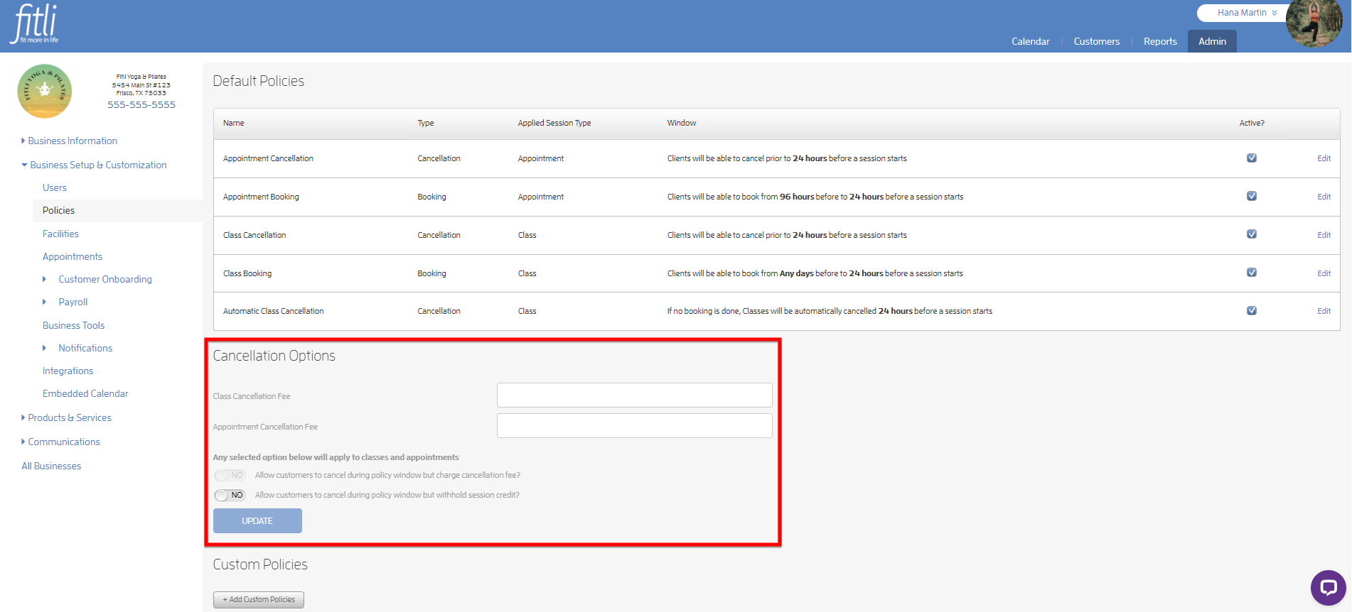 What Options are there to Handle Late Cancellations? — screenshot 4