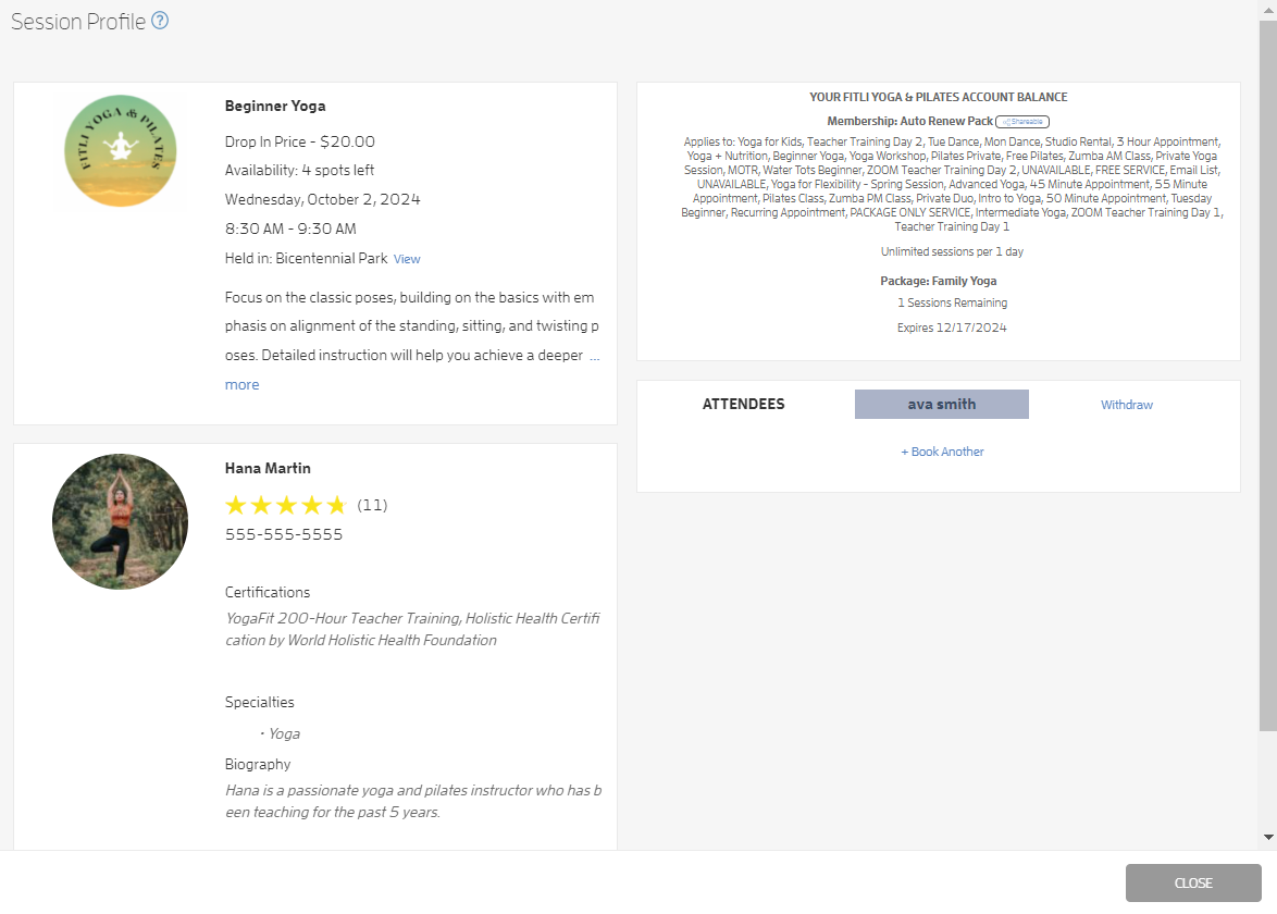 How to view your booked classes? — screenshot 2