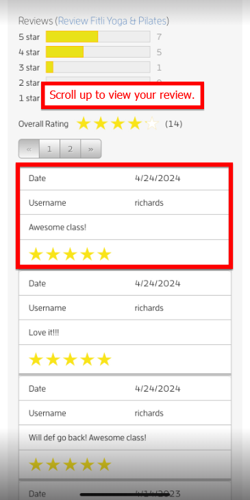 Mobile version: How Can I Leave a Review for a Business/Instructor? — screenshot 5