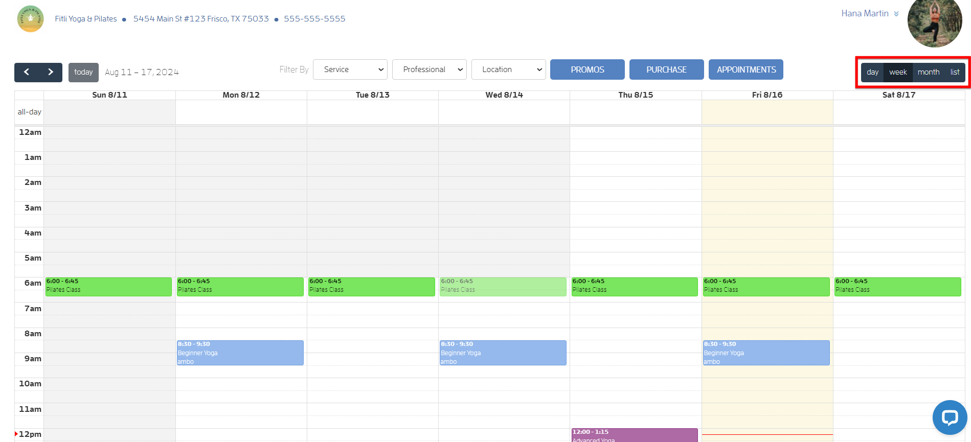 Is there a way to print my Business' schedule? — screenshot 2