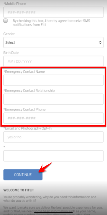 Mobile version: Adding/Updating Emergency Contact Information — screenshot 3