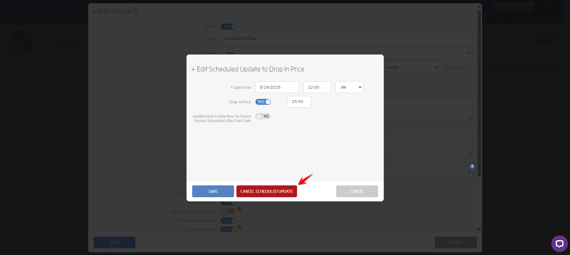 How to Schedule a Change in Drop-in Price? — screenshot 8