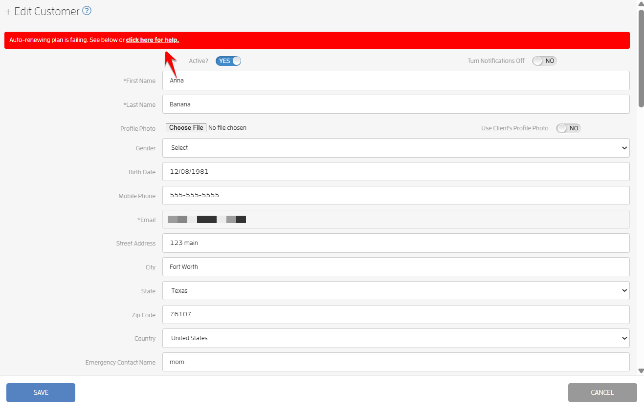Handling Failing Client Auto-Renewing Memberships (Business Guide) — screenshot 6