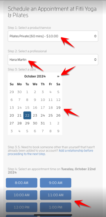 Mobile version: I want to sign up and book a session, now what do I do? — screenshot 34