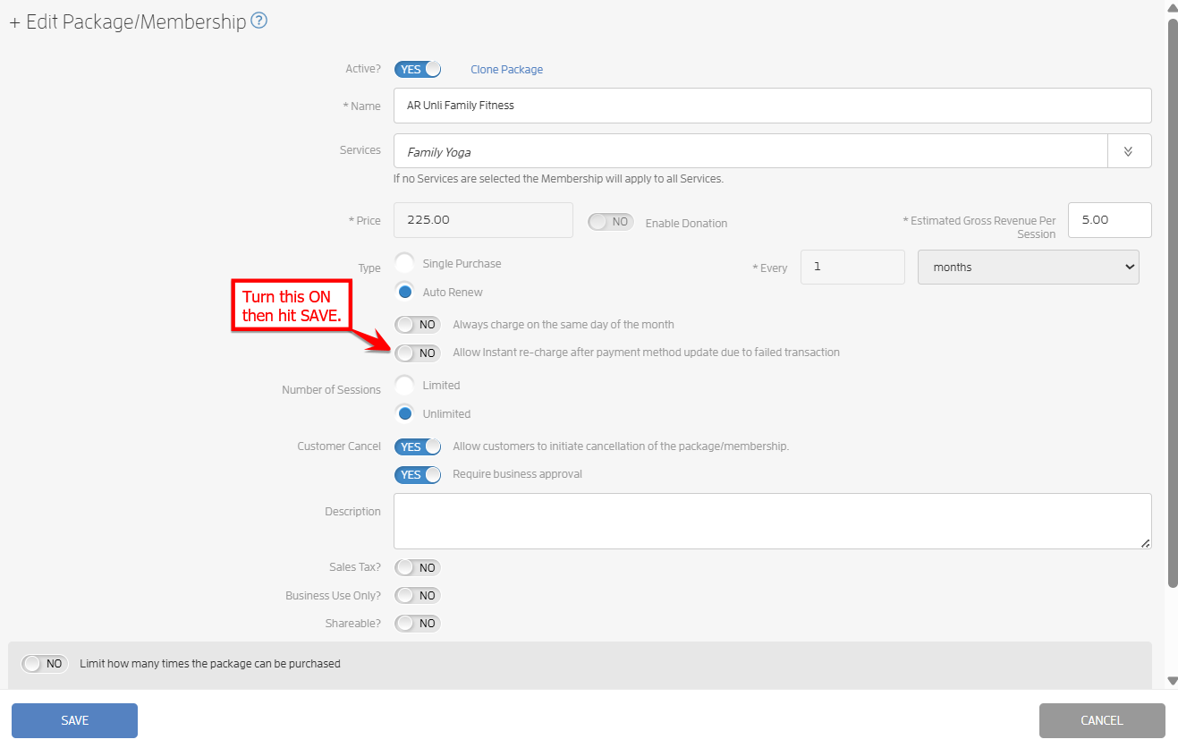 Allow Instant Re-charge After Payment Method Update Due to Failed Transaction — screenshot 3
