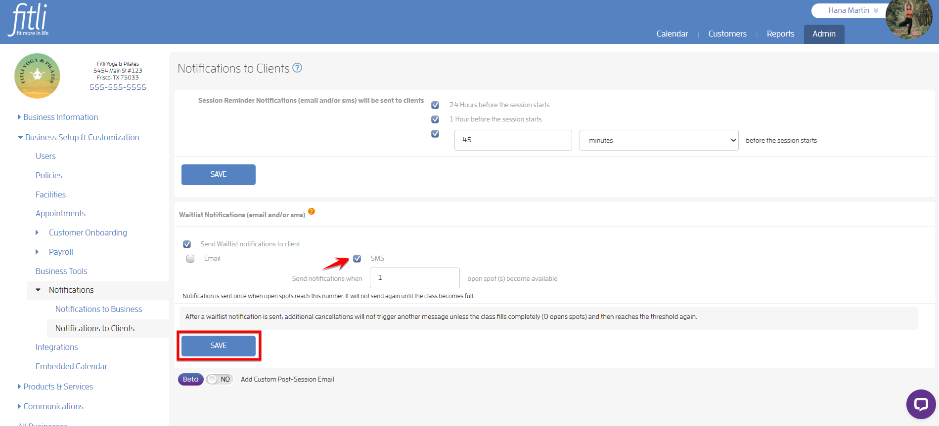 Managing Waitlist Client Notifications — screenshot 6