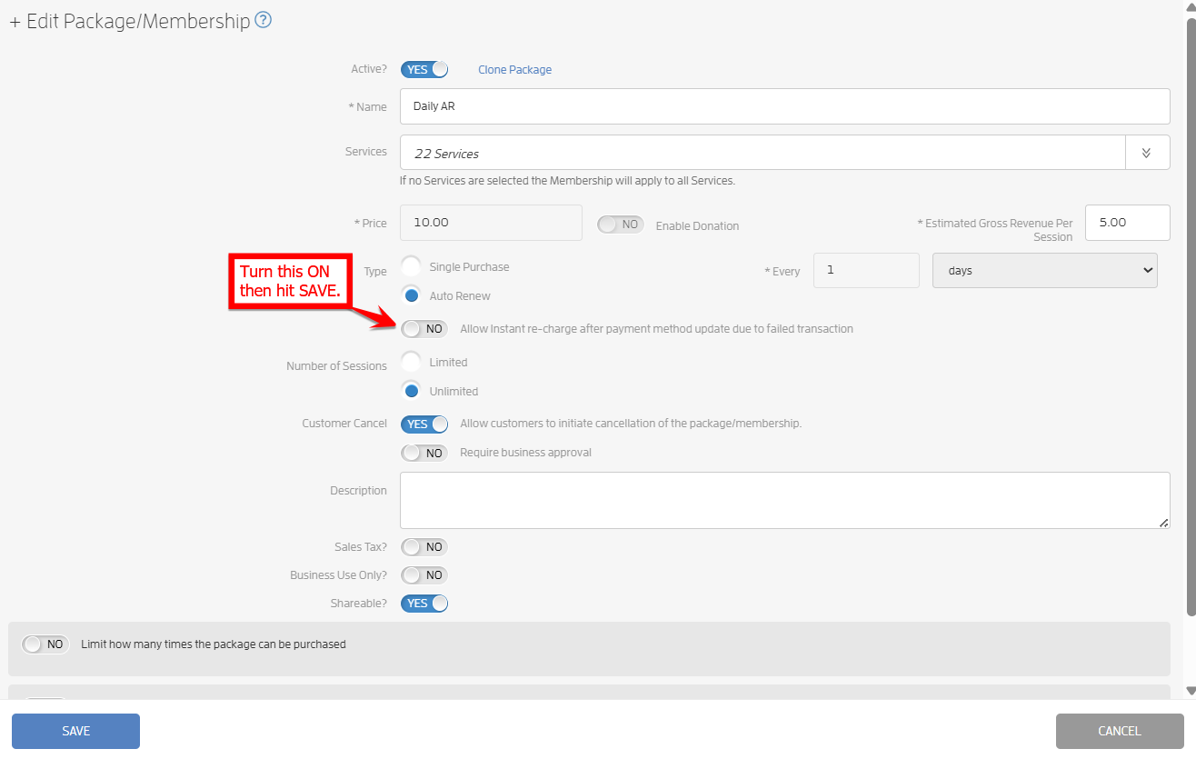 Handling Failing Client Auto-Renewing Memberships (Business Guide) — screenshot 26