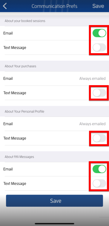 iOs App: How can I edit my personal email/text message notifications? — screenshot 4