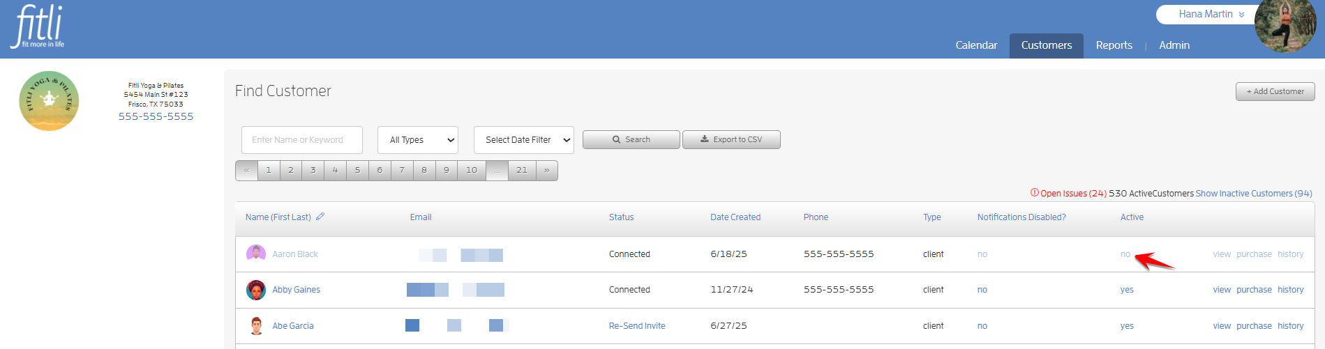 Can I set customers to be inactive or remove them from my list? — screenshot 2