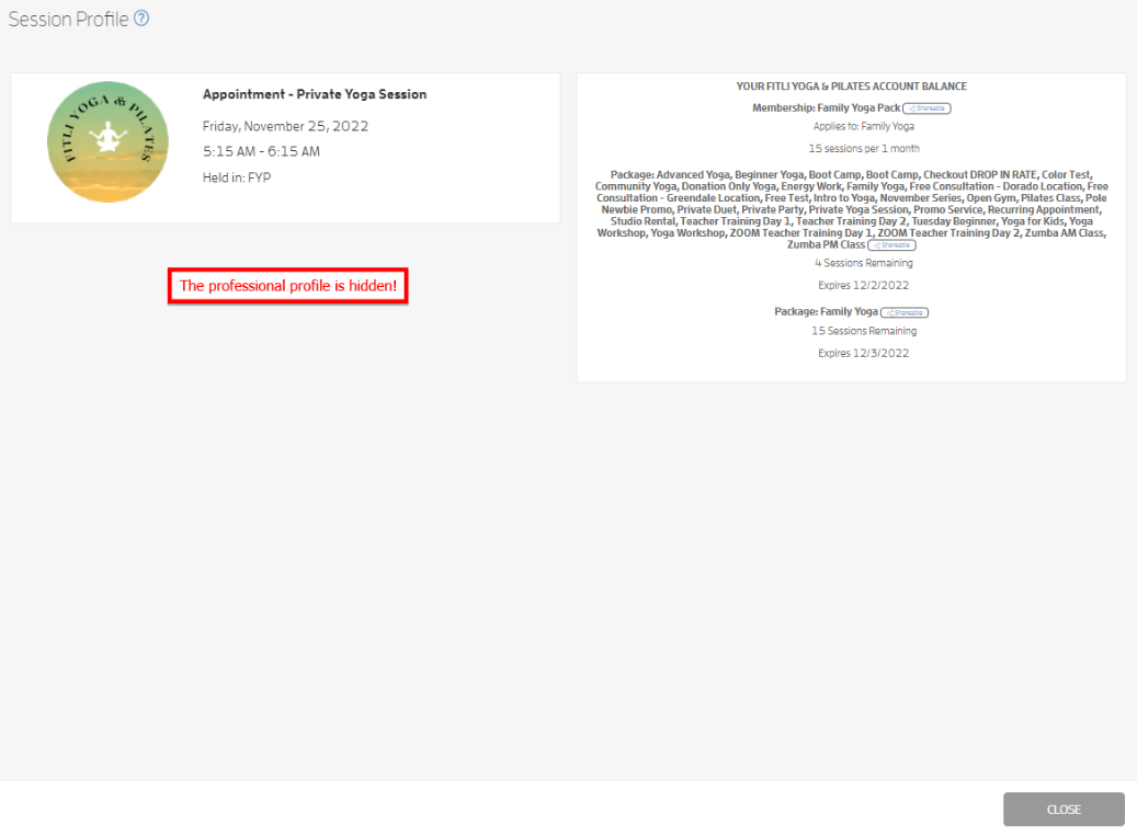 Display or Hide your Professionals' Profiles — screenshot 11