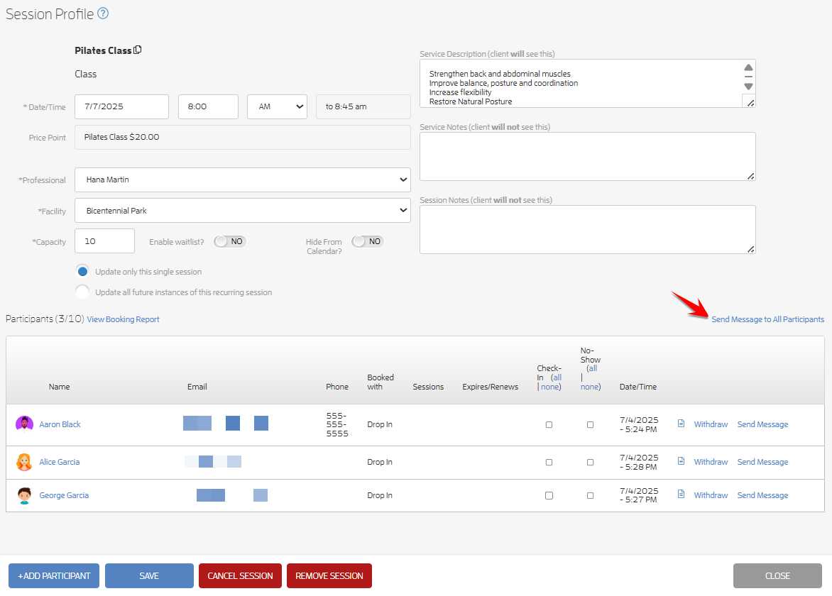 Can I send emails or messages to my clients and customers? — screenshot 1