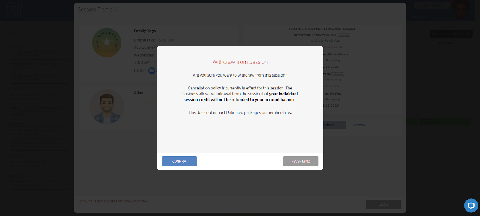 How do I cancel or unbook a class? — screenshot 7