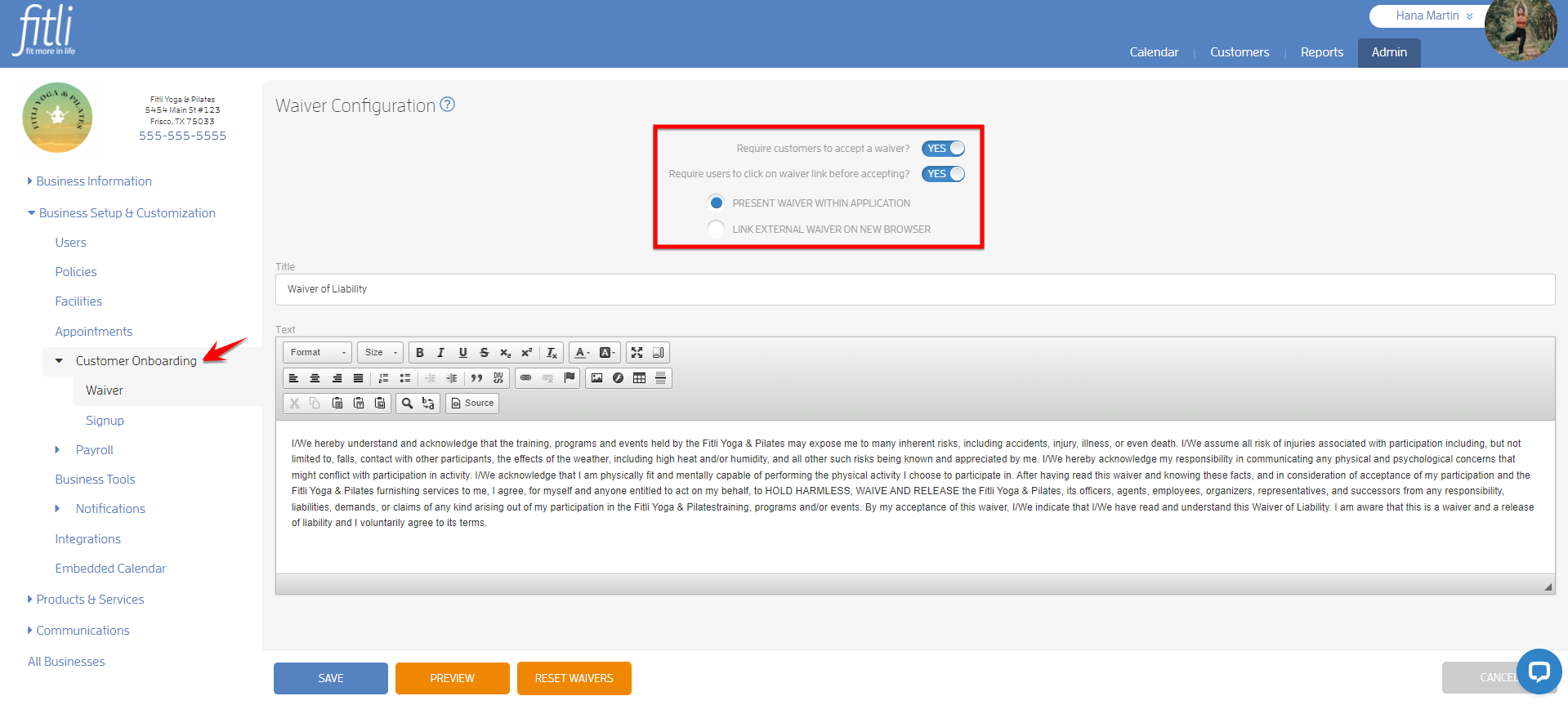 Step 1: Configuring Your Business — screenshot 21
